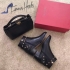 Valentino Rockstud Pebbled Leather Biker Ankle Boots